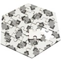 Black White Minimal Art Wooden Puzzle Hexagon View2