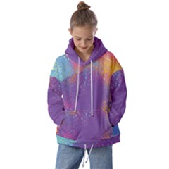 Multicolor Pastel Love Kids  Oversized Hoodie by designsbymallika