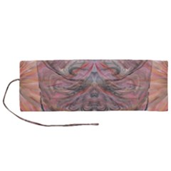 Orange Intricate Roll Up Canvas Pencil Holder (m) by kaleidomarblingart