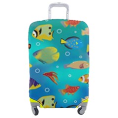 Cheerful And Bright Fish Swim In The Water Luggage Cover (medium) by SychEva