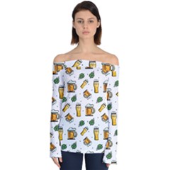 Beer Love Off Shoulder Long Sleeve Top by designsbymallika