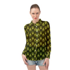 Avocados Long Sleeve Chiffon Shirt