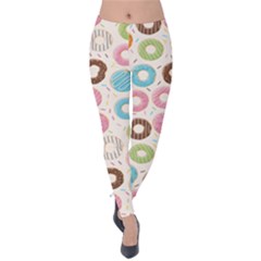 Donuts Love Velvet Leggings by designsbymallika