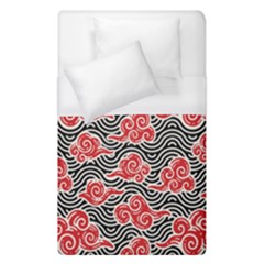 Red Black Waves Duvet Cover (single Size) by designsbymallika