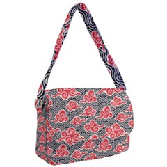 Red Black Waves Courier Bag by designsbymallika