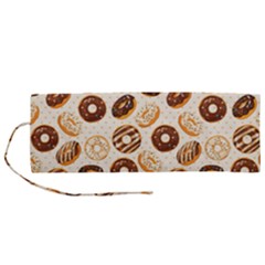 Chocolate Donut Love Roll Up Canvas Pencil Holder (m) by designsbymallika