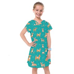 Cute Chihuahua Dogs Kids  Drop Waist Dress by SychEva