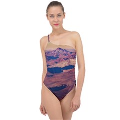 Atacama Desert Aerial View Classic One Shoulder Swimsuit by dflcprintsclothing