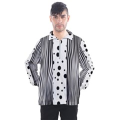 Stripes Black White Pattern Men s Half Zip Pullover by designsbymallika