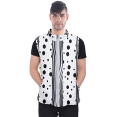 Stripes Black White Pattern Men s Puffer Vest by designsbymallika