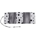 Stripes Black White Pattern Roll Up Canvas Pencil Holder (S) View1