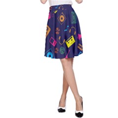 Seamless Musical Pattern A-line Skirt