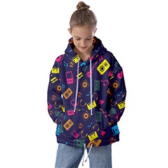 Seamless Musical Pattern Kids  Oversized Hoodie by designsbymallika