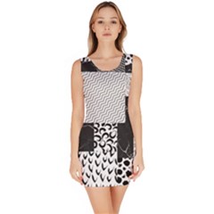 Black And White Pattern Bodycon Dress by designsbymallika