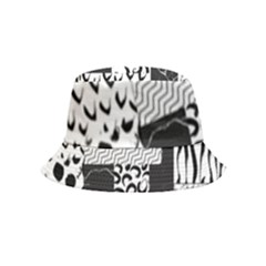 Black And White Pattern Inside Out Bucket Hat (kids) by designsbymallika