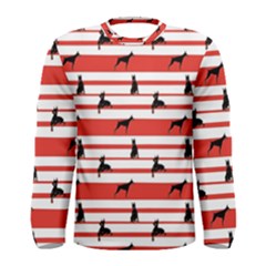 Doberman Dogs On Lines Men s Long Sleeve Tee by SychEva