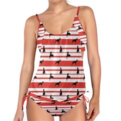 Doberman Dogs On Lines Tankini Set by SychEva