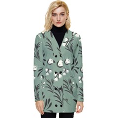 Folk Flowers Pattern Button Up Hooded Coat  by Eskimos