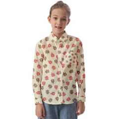 Ashleaf Maple Kids  Long Sleeve Shirt by tmsartbazaar