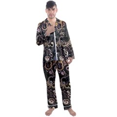 Whirligig Men s Long Sleeve Satin Pajamas Set by MRNStudios