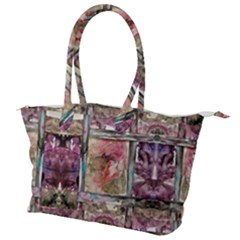 Collage Repeats  Canvas Shoulder Bag by kaleidomarblingart