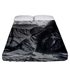 Machu Picchu Black And White Landscape Fitted Sheet (california King Size) by dflcprintsclothing