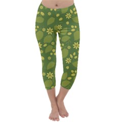 Folk Flowers Pattern Floral Surface Design  Capri Winter Leggings  by Eskimos