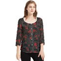 Folk flowers pattern Floral surface design Chiffon Quarter Sleeve Blouse View1