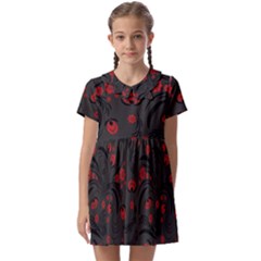 Folk Flowers Pattern Floral Surface Design Kids  Asymmetric Collar Dress by Eskimos