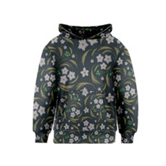 Folk Flowers Pattern Floral Surface Design Kids  Pullover Hoodie by Eskimos