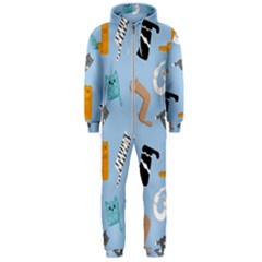 Unusual And Funny Tetris Cats Hooded Jumpsuit (men) 