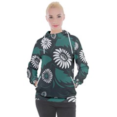 Folk Flowers Pattern Women s Hooded Pullover by Eskimos