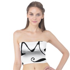 Black And White Abstract Linear Decorative Art Tube Top by dflcprintsclothing