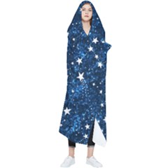 Dark Blue Stars Wearable Blanket