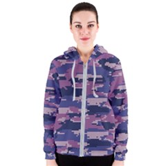 Abstract Purple Camo Women s Zipper Hoodie by AnkouArts