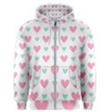 Pink hearts one white background Men s Zipper Hoodie View1