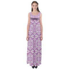 Purple Pattern Oval Empire Waist Maxi Dress by AnkouArts