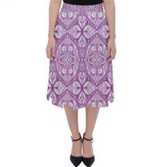 Purple Pattern Oval Classic Midi Skirt by AnkouArts