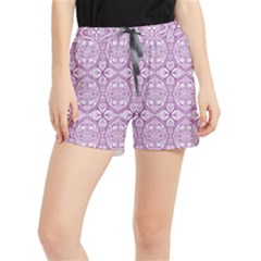 Purple Pattern Oval Runner Shorts by AnkouArts