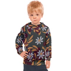 Folk Flowers Pattern Floral Surface Design Kids  Hooded Pullover by Eskimos