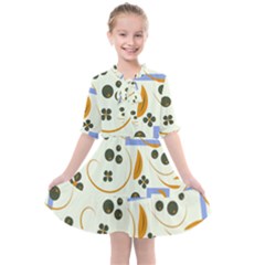 Folk Flowers Pattern Floral Surface Design Kids  All Frills Chiffon Dress by Eskimos