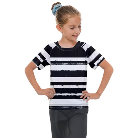 Bandes Abstrait Blanc/noir Kids  Mesh Piece Tee by kcreatif