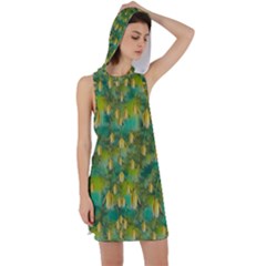 Love To The Flowers And Colors In A Beautiful Habitat Racer Back Hoodie Dress by pepitasart