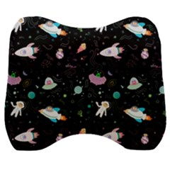 Funny Astronauts, Rockets And Rainbow Space Velour Head Support Cushion by SychEva