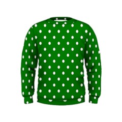 1950 Green White Dots Kids  Sweatshirt by SomethingForEveryone