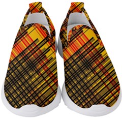 Root Humanity Orange Yellow And Black Kids  Slip On Sneakers by WetdryvacsLair