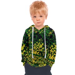 Root Humanity Bar And Qr Code Green And Yellow Doom Kids  Overhead Hoodie by WetdryvacsLair