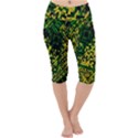 Root Humanity Bar And Qr Code Green and Yellow Doom Lightweight Velour Cropped Yoga Leggings View1