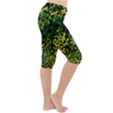 Root Humanity Bar And Qr Code Green and Yellow Doom Lightweight Velour Cropped Yoga Leggings View3