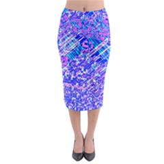 Root Humanity Bar And Qr Code Combo In Purple And Blue Midi Pencil Skirt by WetdryvacsLair